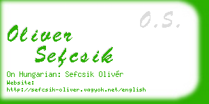oliver sefcsik business card
